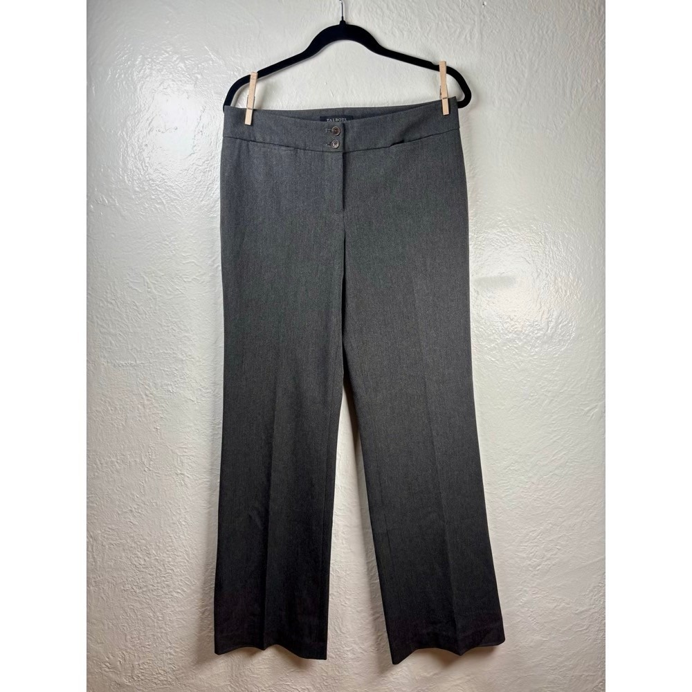 Talbots Signature Flare Dress Pants Womens 6 Gray Wide Leg Stretch Workwear